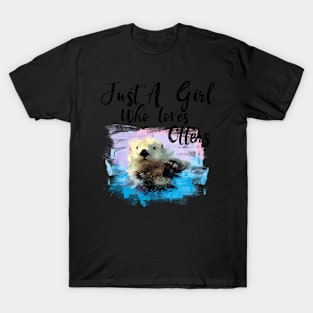 Watercolor Sea Otter - Who Loves Otters T-Shirt